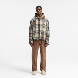 Represent | HEAVY ZIP OVERSHIRT  { BROWN CHECK