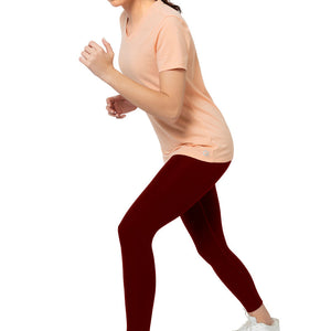 Energize High Rise Active Leggings - Burgundy