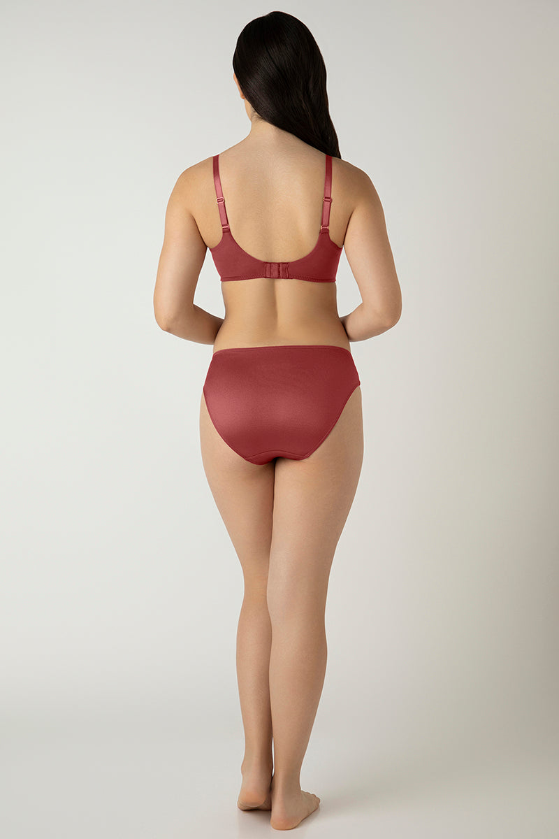 Glam Floral Non-Padded Wired Minimizer Bra - Cowhide