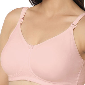 Maternity Non-padded Non-wired Cotton Bra - Blush Pink