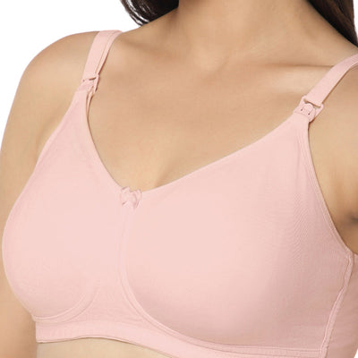 Maternity Non-padded Non-wired Cotton Bra - Blush Pink
