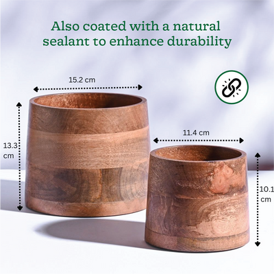 Gradient Wooden Planter - Set of 2