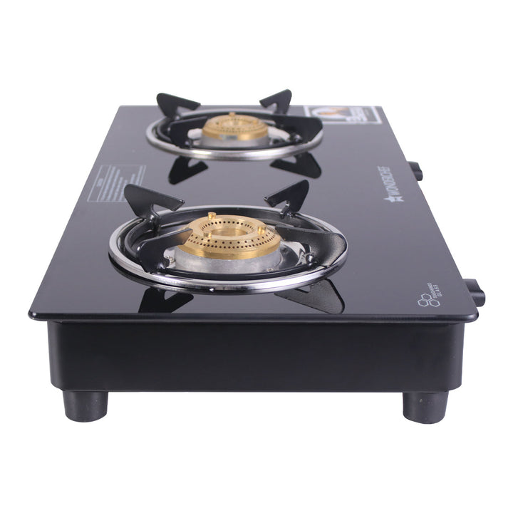 Ruby 2 Burner Glass Cooktop, Black Toughened Glass