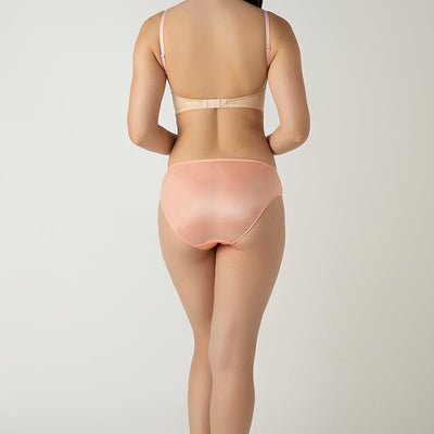 Femme Lace Padded Non-Wired Longline Bra - Dusty Pink
