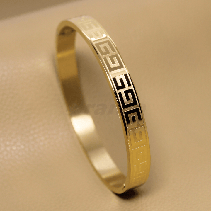 Greek Pattern Gold Men's Bracelet