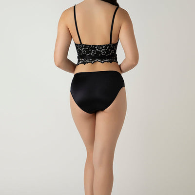 Femme Lace Padded Non-Wired Demi Bra - Black