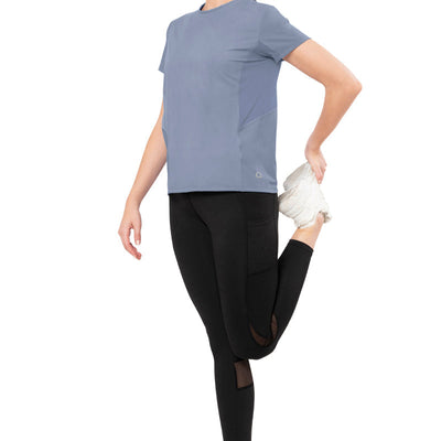 Flaunt Short Sleeve Round Neck Workout T-Shirt - Tempest