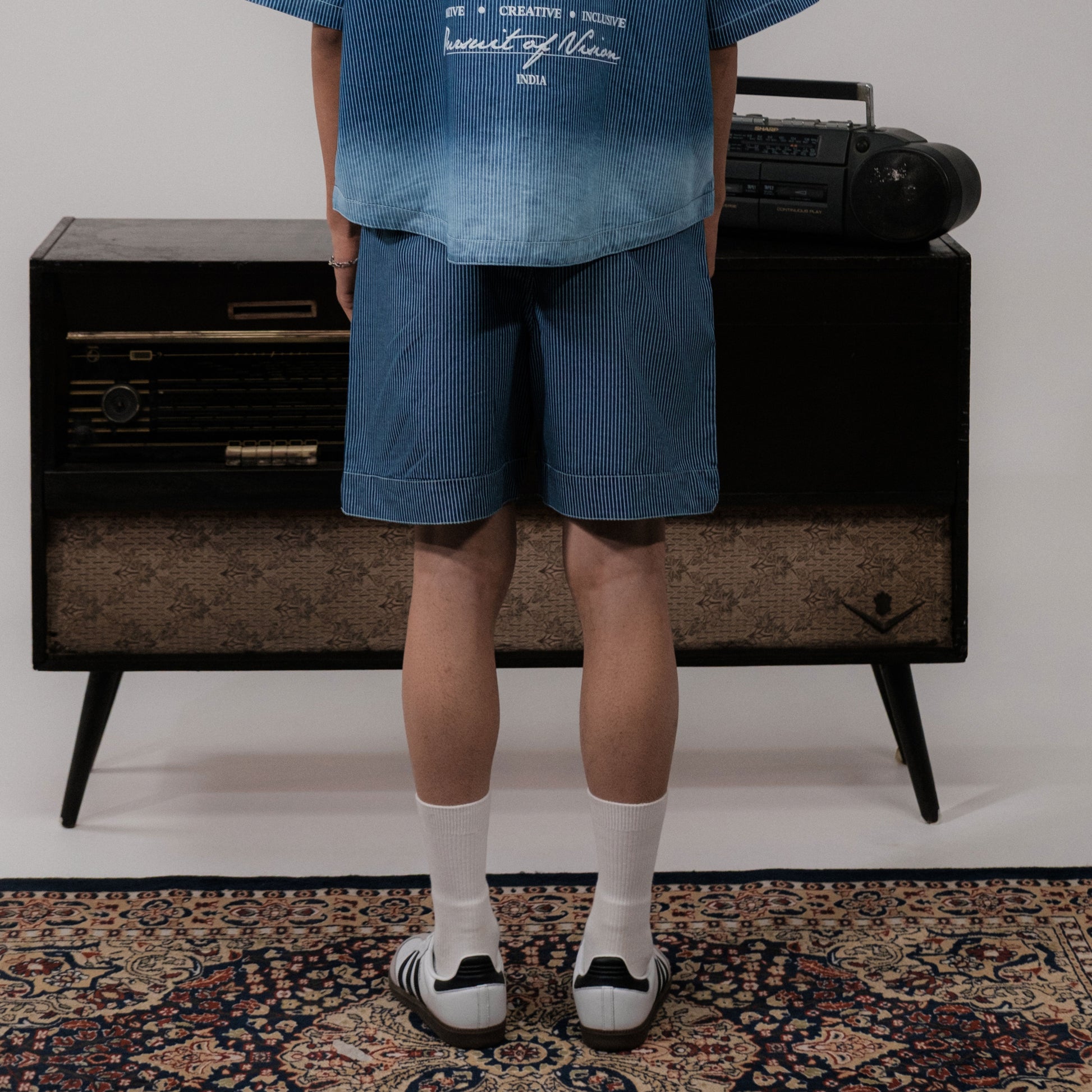 SUPERKICKS | PINSTRIPE SHORTS { BLUE