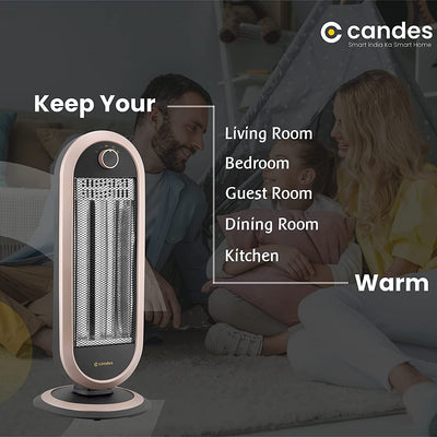 Carbon 2 Rod Room Heater for Winter with 2 Heat Setting - 500W/1000W (Black/Brown)