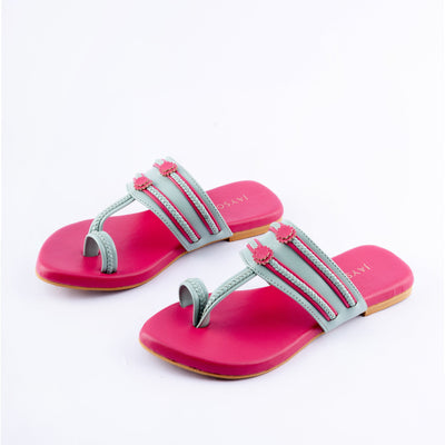Mountbatten pink Kolha Flats