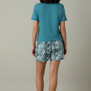 Sleep Shorts - Cameo Leaf Print