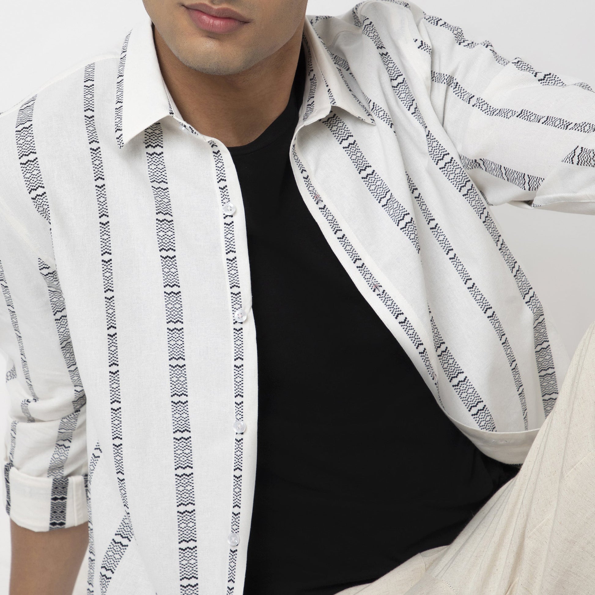 Striped Cotton Casual Shirt