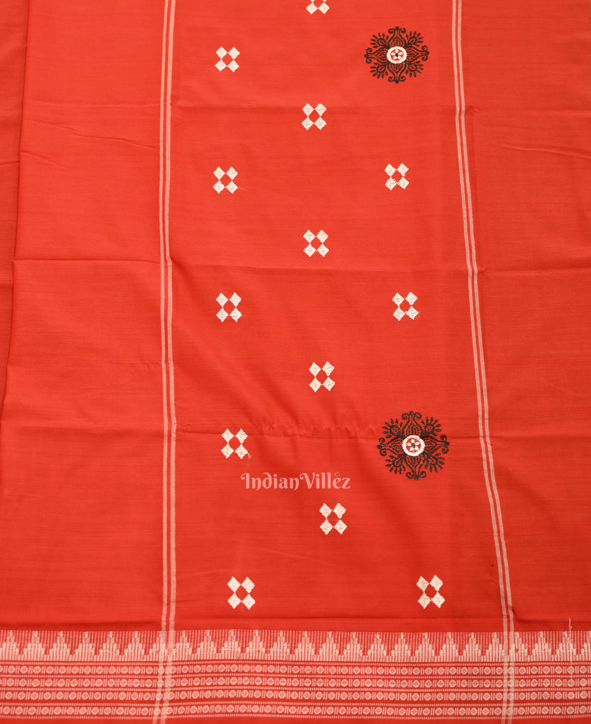 Black Red Maniabandha Sambalpuri Cotton Dress set & Dupatta