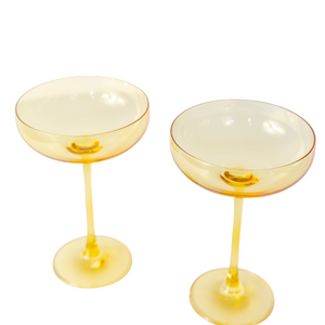 Estelle Colored Champagne Coupe Stemware - Set of 2 {Yellow}