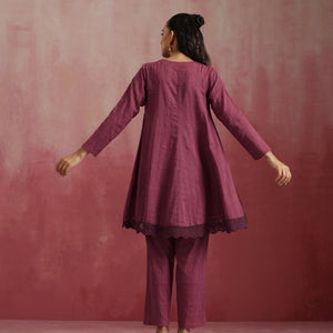 trueBrowns Mauve Cotton Dobby Co-ord set
