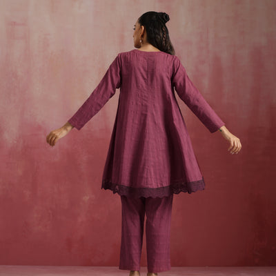 trueBrowns Mauve Cotton Dobby Co-ord set