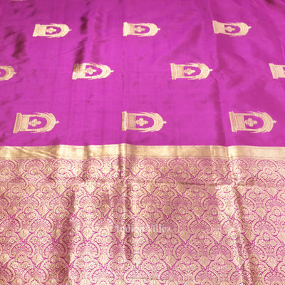 Purple DualTone Pure Banarasi Katan Silk Saree