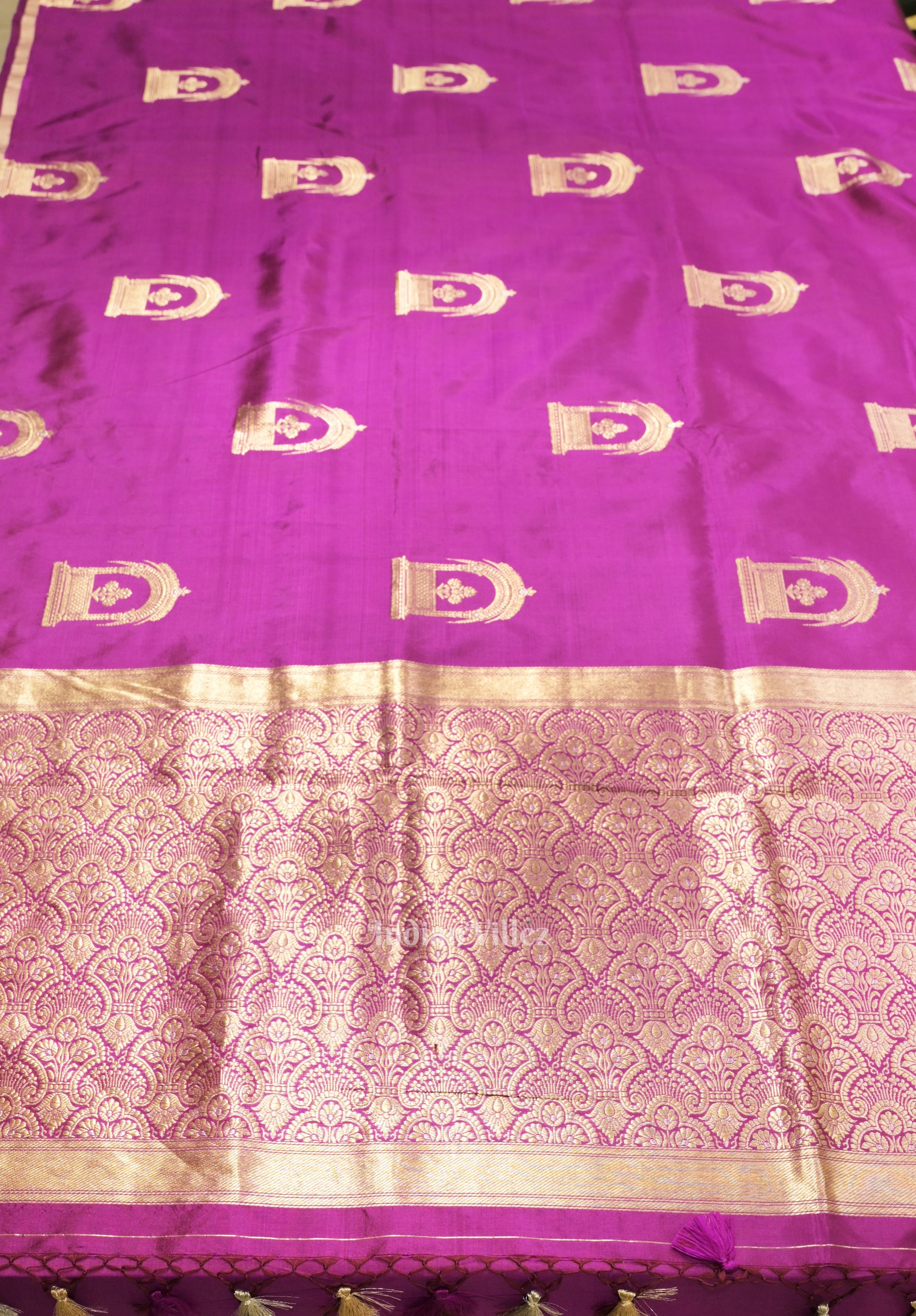 Purple DualTone Pure Banarasi Katan Silk Saree