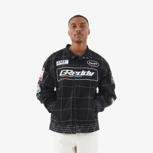 HUF | X GREDDY RACING TEAM JACKET  { BLACK/WHITE