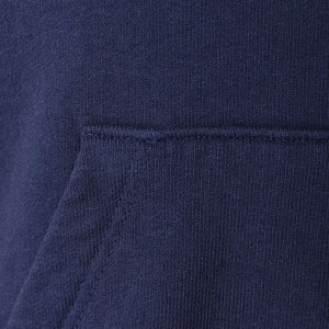 SPORTY & RICH | CROWN LOGO CROPPED HOODIE { NAVY/WHITE