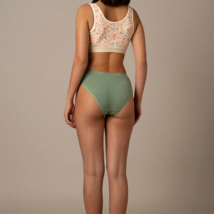 Easy Slip-On Non-Padded Non-Wired Cotton Bra - Daisy Print