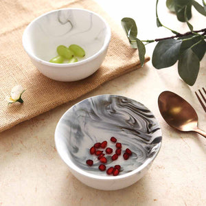 Teramo Stoneware Soup Bowl - Marble White (Set of 2).