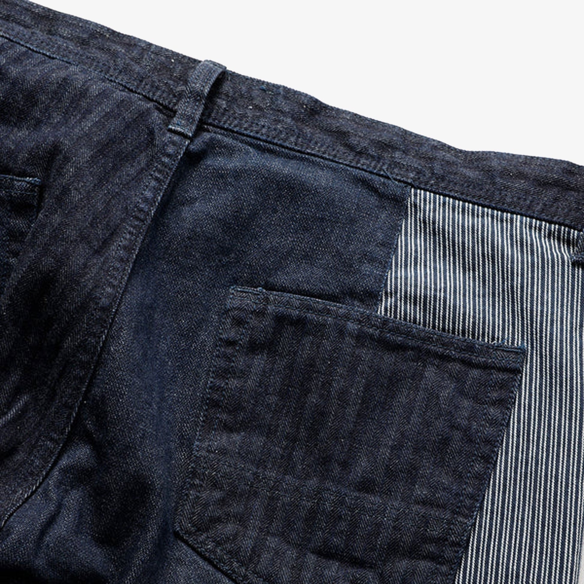 FDMTL | PATCHWORK PANTS RINSE  { INDIGO