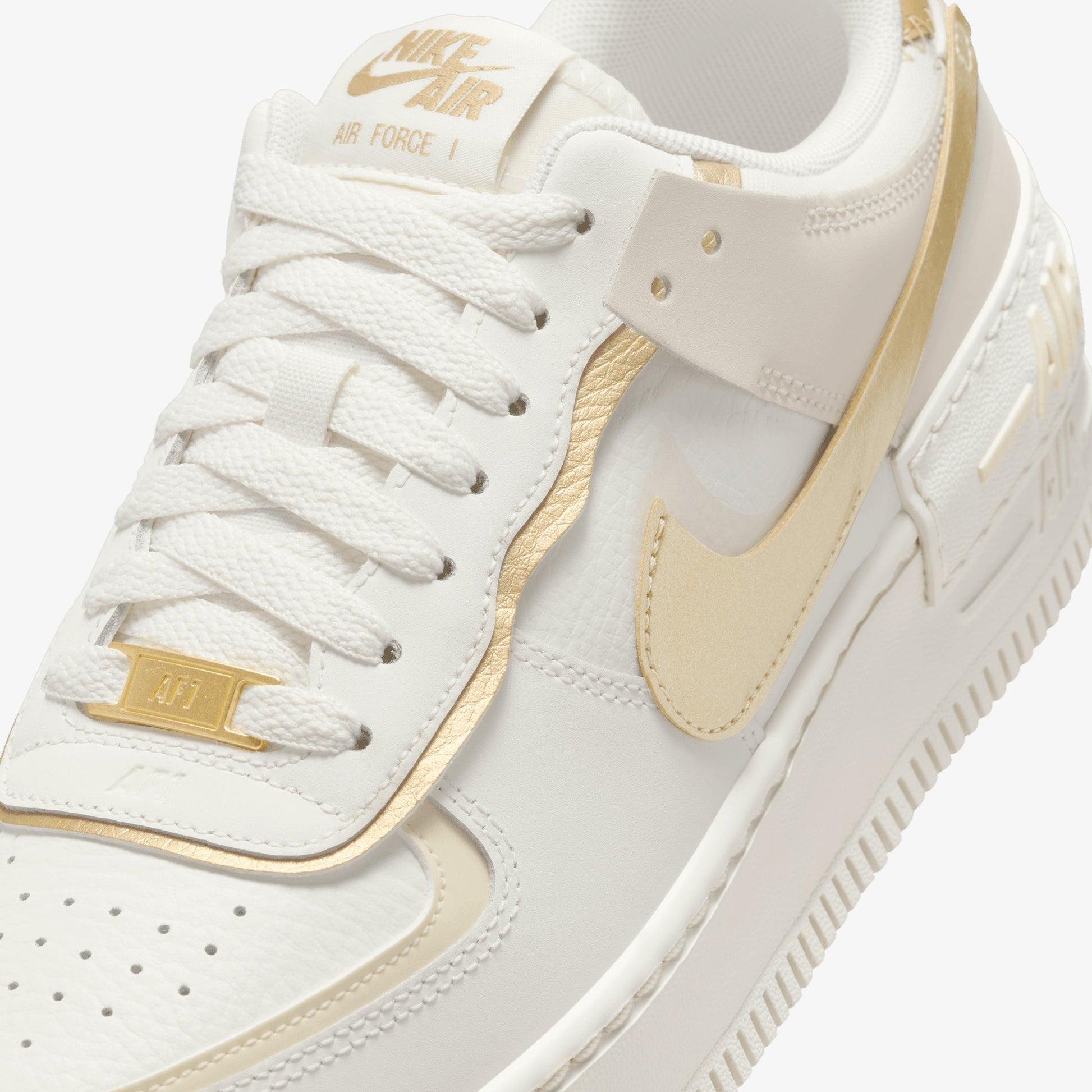 NIKE | WMNS'S AIR FORCE 1 SHADOW { SAIL/METALLIC GOLD-COCONUT MILK