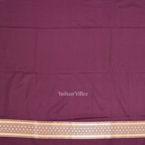 Purple Floral Motif Mashru Satin Silk Banarasi Saree