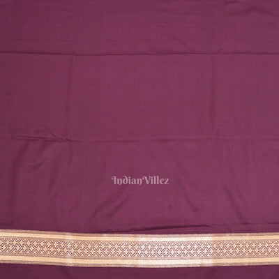 Purple Floral Motif Mashru Satin Silk Banarasi Saree