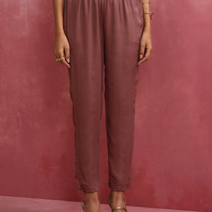 trueBrowns Pink Modal Kimono Kurta Co-ord Set