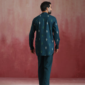 trueBrowns Men's Blue Ikat Co-ord set