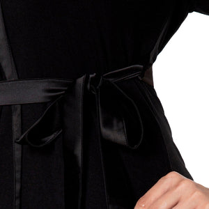 Satin Edge Robe - Black