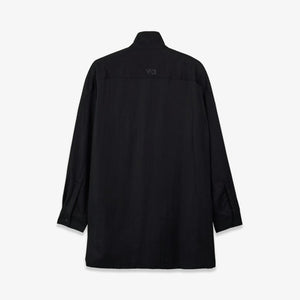 Y-3 | WASHED TWILL OVERSHIRT { BLACK