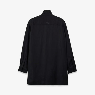 Y-3 | WASHED TWILL OVERSHIRT { BLACK