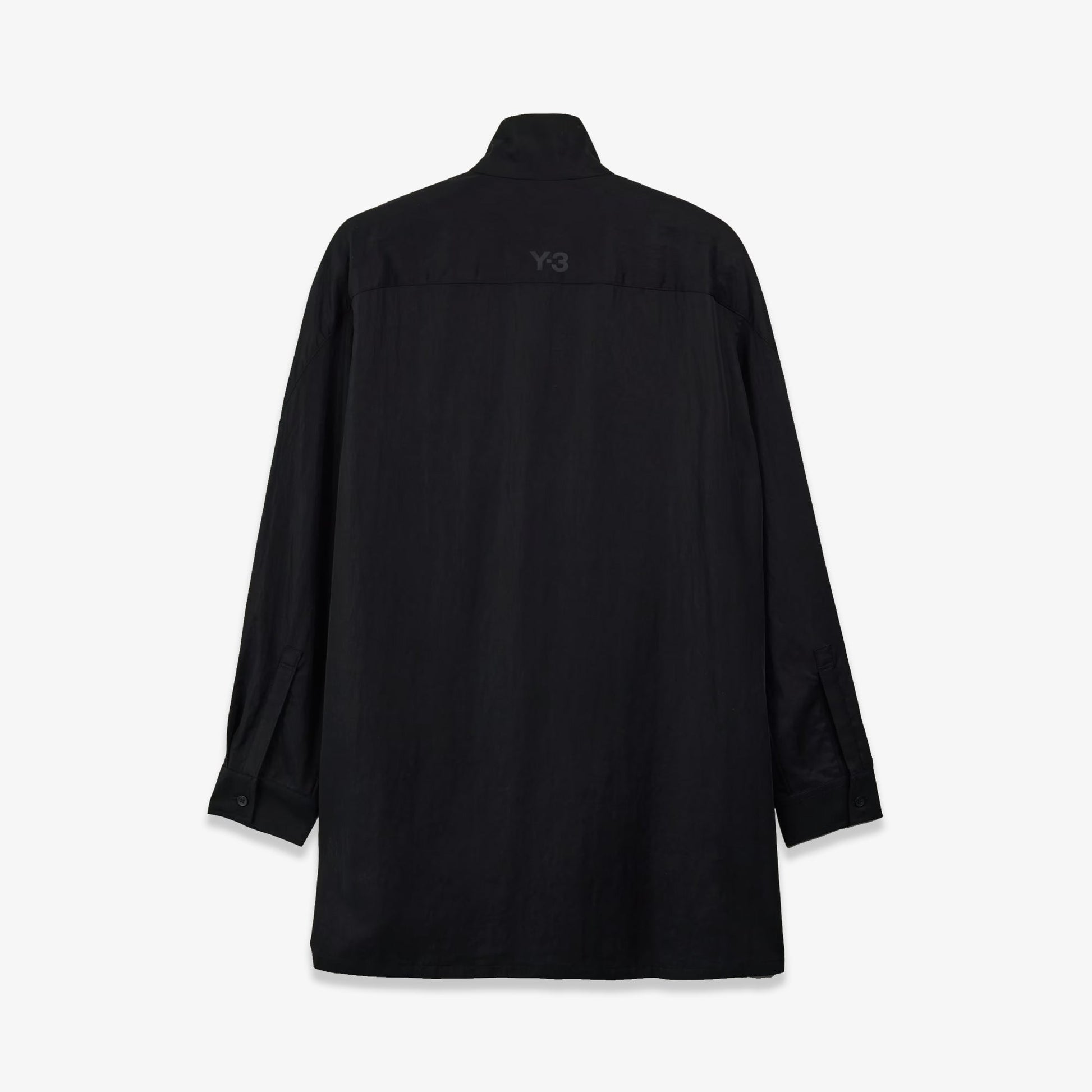 Y-3 | WASHED TWILL OVERSHIRT { BLACK