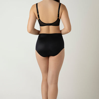 Glam Padded Non-Wired Plunge Bra - Black