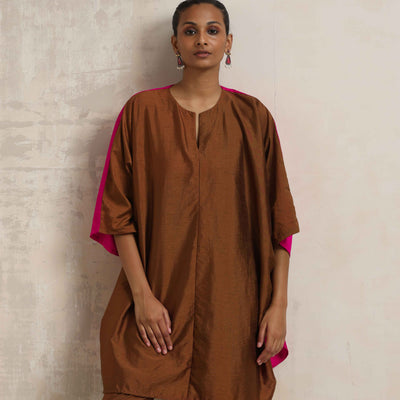 trueBrowns Brown Silk Co-ord Set