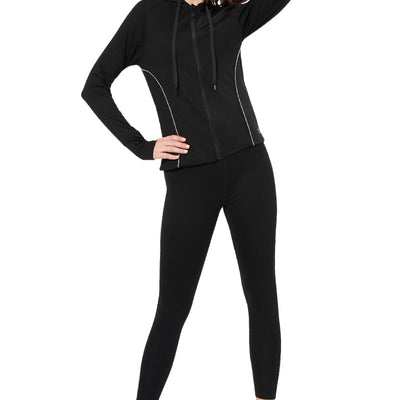 Flaunt Hoodie Full Sleeve Active Jacket - Jet Black
