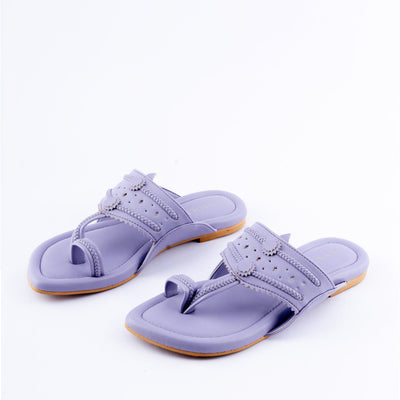 Chatelle Lavender Solid Kolha Flats
