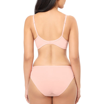 Cotton Casual Lightly Padded Non-Wired Full Coverage T-Shirt Bra - Impatiens Pink