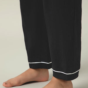 Sleep Button Down PJ Set - Black