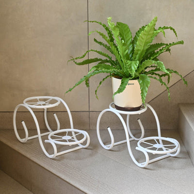 Swirl Decorative Plant stand- Set of 2- White