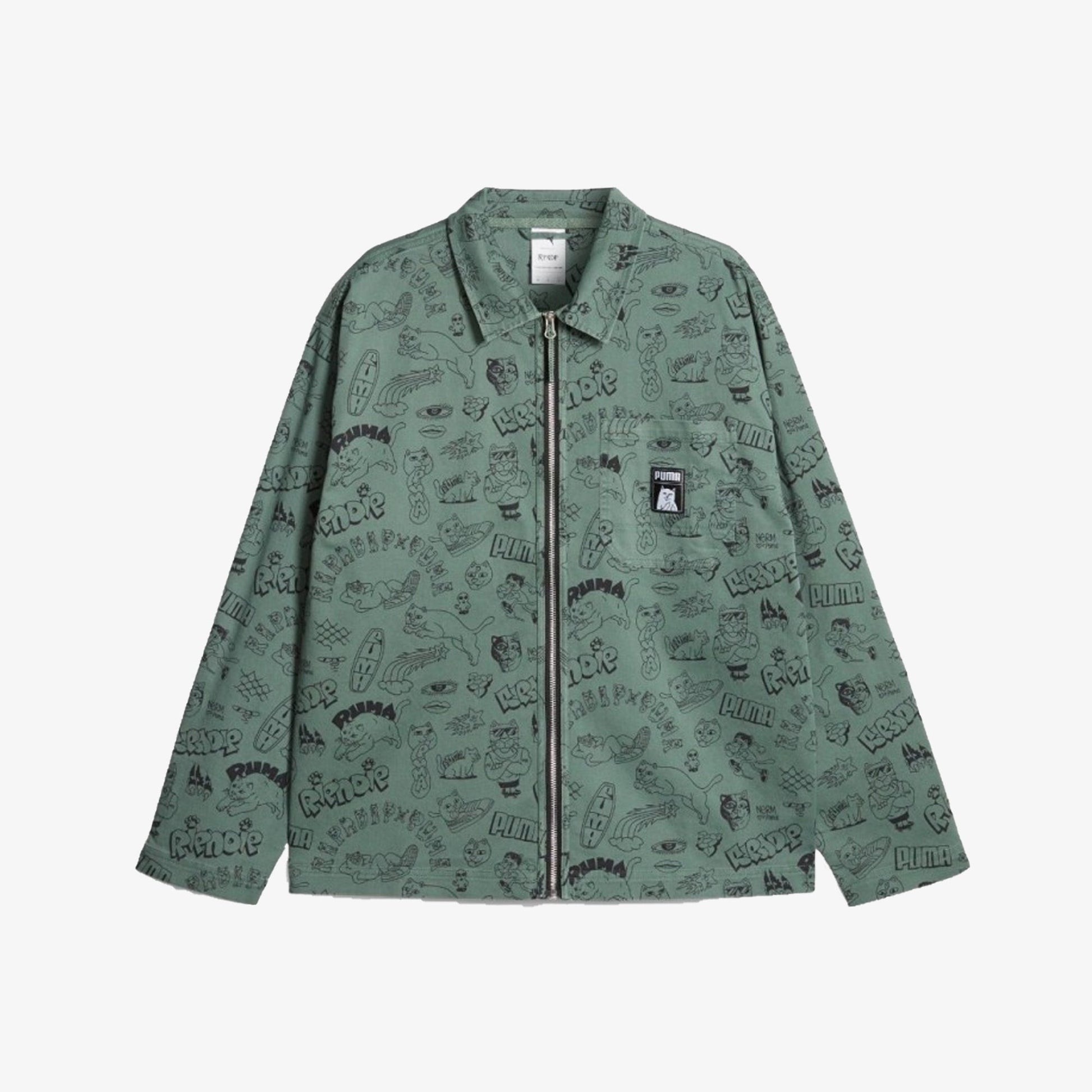 Puma | RIPNDIP TWILL SHIRT  { EUCALYPTUS