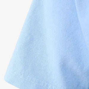 SPORTY & RICH | EMBLEM T-SHIRT { SKY BLUE/WHITE