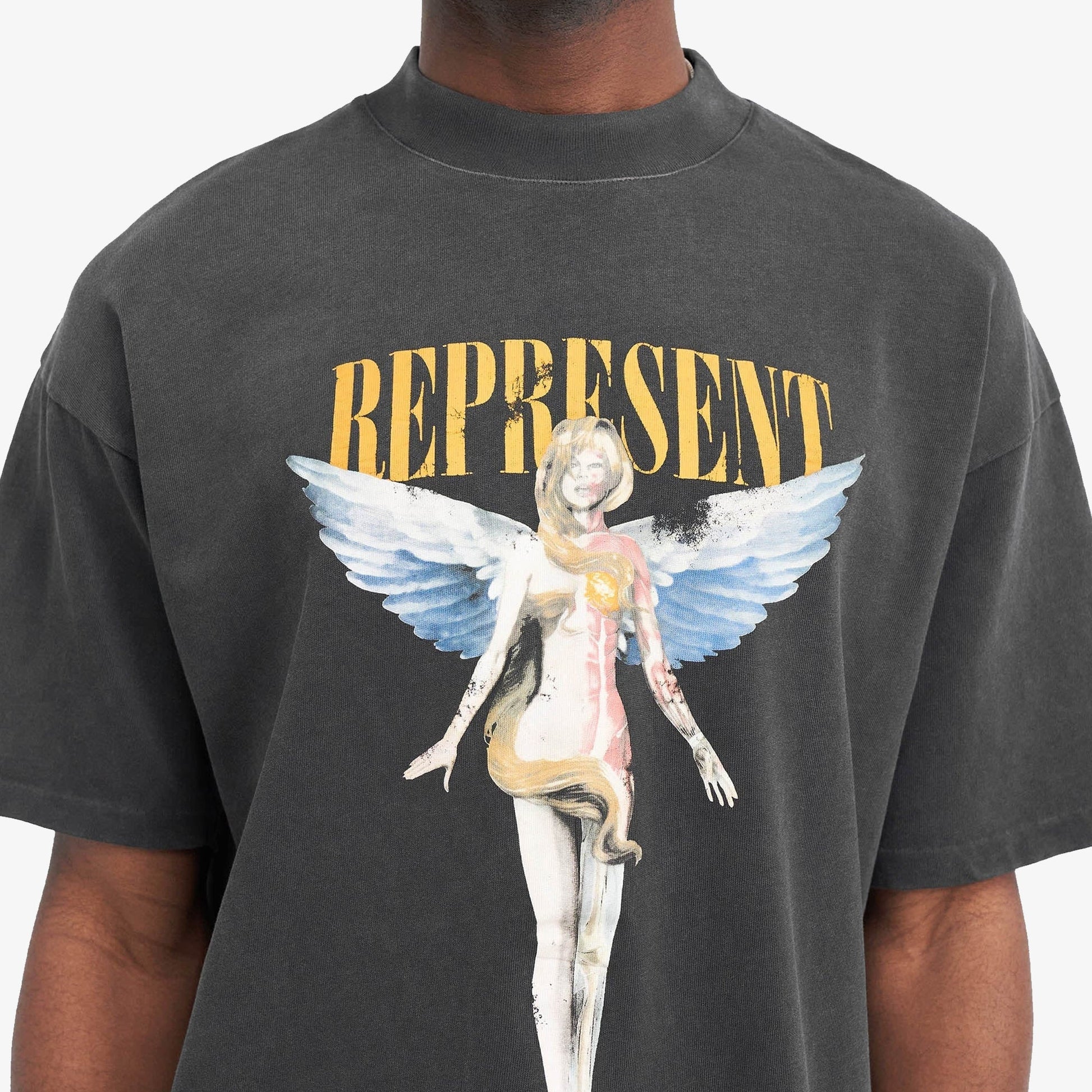 Represent | REBORN T-SHIRT  { AGED BLACK
