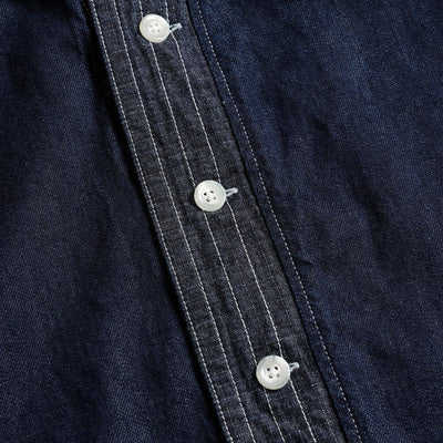FDMTL | DENIM HAORI S/S SHIRT RINSE { INDIGO