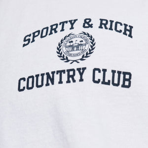 SPORTY & RICH | VARSITY CREST T-SHIRT { WHITE/NAVY
