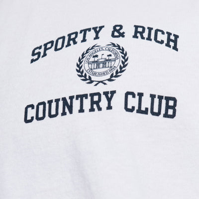 SPORTY & RICH | VARSITY CREST T-SHIRT { WHITE/NAVY