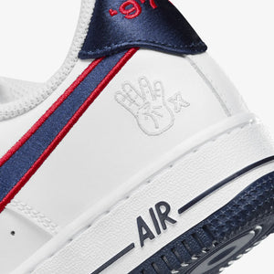 Nike | AIR FORCE 1 '07 { WHITE/OBSIDIAN-UNIVERSITY RED-WOLF GREY